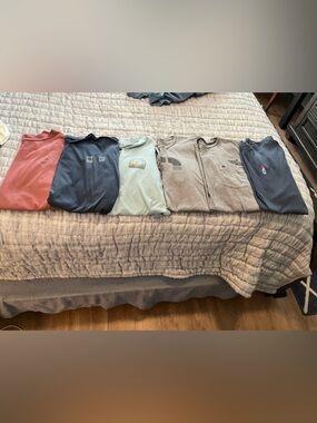 Bundle of Six Travis Mathew Casual Graphic Tees - Gray, Olive Green, Navy